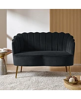 Hulala Home Xabier Contemporary 50.2" Loveseat with Flower Shaped Back