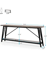 Tribesigns 70.86 Inches Extra Long Sofa Table Behind Couch, Industrial Entry Console Table for Hallway, Entryway & Living Room, Light Grey Brown