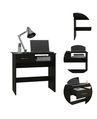 Simplie Fun Nottingham 2-Piece 7-Shelf 1-Drawer Home Office Set Black Wengue