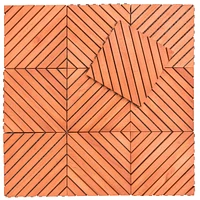 Simplie Fun Outdoor Patio 12-Diagonal Slat Eucalyptus Interlocking Deck Tile (Set Of 10 Tiles)