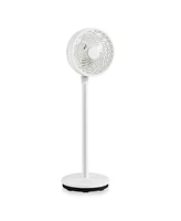 Slickblue 9 Inch Portable Oscillating Pedestal Floor Fan with Adjustable Heights and Speeds-White