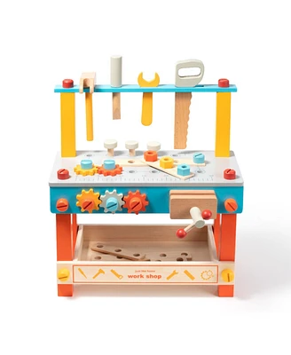 Simplie Fun Wooden Play Tool Workbench Set For Kids Toddlers