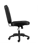 Elama Mid Back Adjustable Fabric Office Chair in Black