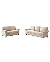 Simplie Fun Linen Fabric Upholstered With Storage Sofa 2+3 Sectional