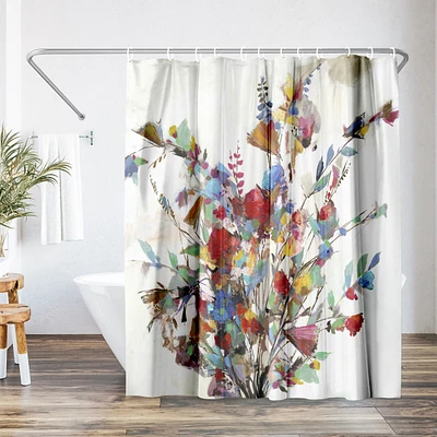 71x74 Floral Shower Curtain - Spring Bouquet by Pi Creative Art