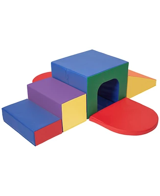 ECR4Kids SoftZone Single Tunnel Maze, Earthtone, 6-Piece