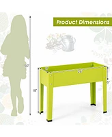 24'' Raised Garden Bed with Legs Metal Elevated Planter Box Drainage Hole Backyard