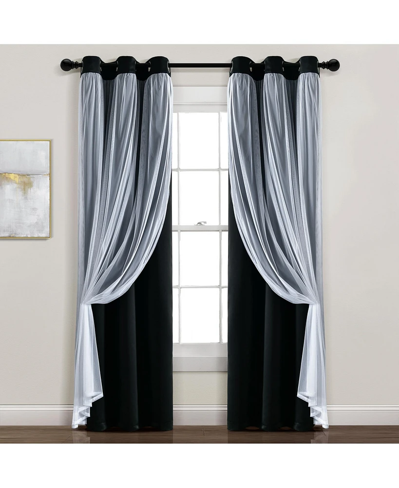 Lush Decor Grommet Sheer Panels With Insulated Blackout Lining