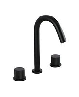 Mondawe Deck Mounted 8 Inch Widespread Double-Handle Bathroom Faucet in Brushed Nickel for Bathroom, Vanity, Laundry