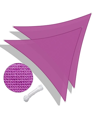 Yescom 22 Ft 97% Uv Block Triangle Sun Shade Sail Hdpe Canopy Cover Net Lawn 2 Pack