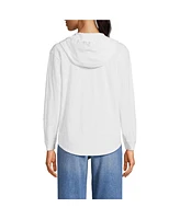 Lands' End Women's Long Sleeve Slub Hooded Popover