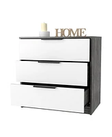 Cannon 3-Drawer Dresser Smokey Oak And White