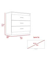 Streamdale Furniture Bethage 3-Drawer Dresser White