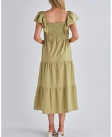 Angel Maternity Ruffled Dress Chartreuse