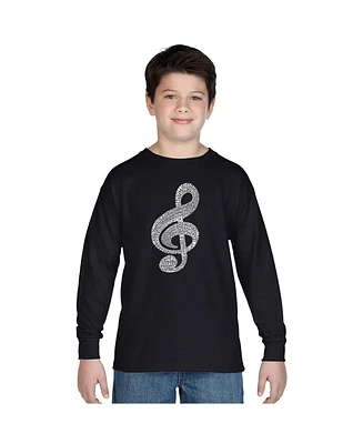 La Pop Art Boys Word Long Sleeve - Music Note