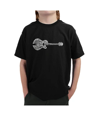 La Pop Art Boys Word Art T-shirt - Country Guitar