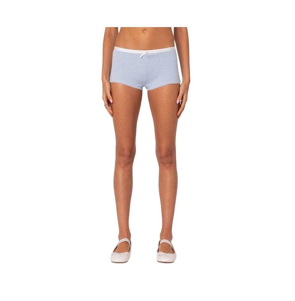 Edikted Women's Mariana Pointelle Micro Shorts