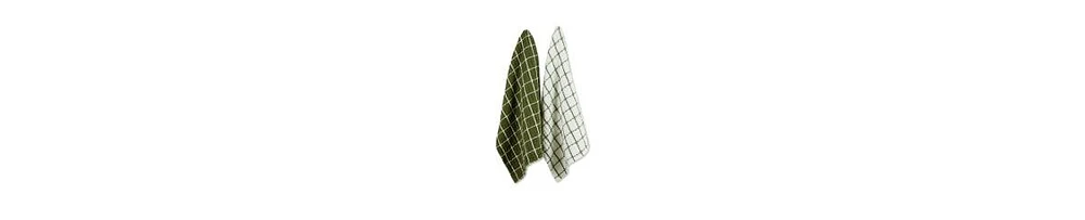 Design Imports Washed Waffle Collection Oversized Preshrunk Ultra Absorbent, Dishtowel Set, 20x30", Sage, 2 Piece