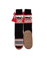 Muk Luks Women's Tassel Slipper Socks, Ebny Stationwgn, L/Xl