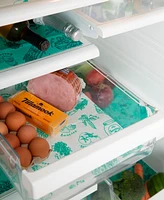 Design Imports Fridge Liner Collection Non-Adhesive, Cut to Fit, 12x24", Aqua Market, 6 Piece