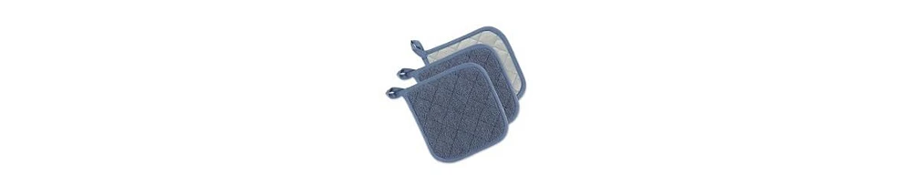 Design Imports Basic Kitchen Collection, Quilted Terry, Stonewash Blue, Potholder