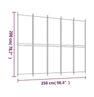 vidaXL 5-Panel Room Divider Anthracite 98.4"x78.7" Fabric