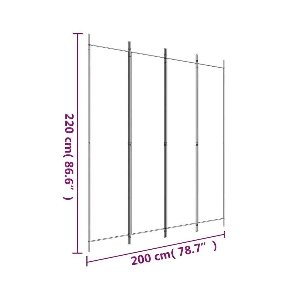 vidaXL 4-Panel Room Divider Anthracite 78.7"x86.6" Fabric