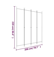 vidaXL 4-Panel Room Divider Anthracite 78.7"x86.6" Fabric