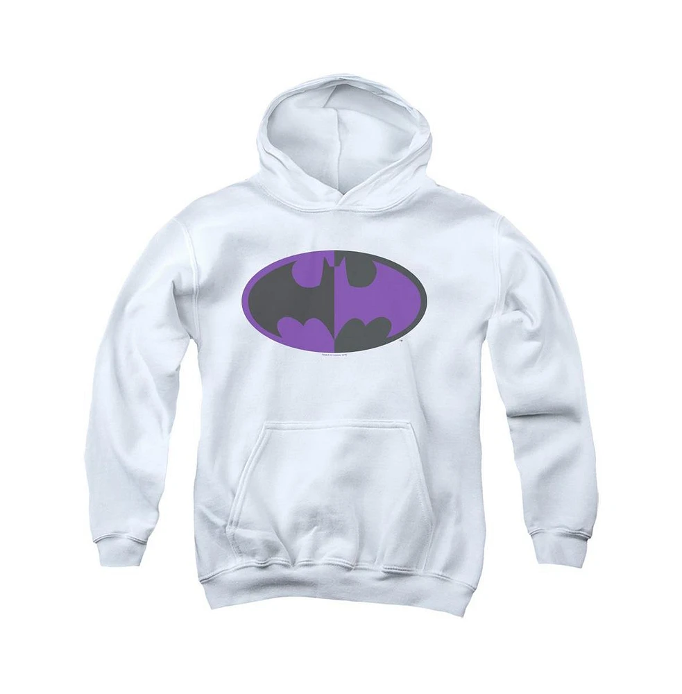 Batman Boys Youth Split Symbol Pull Over Hoodie / Hooded Sweatshirt