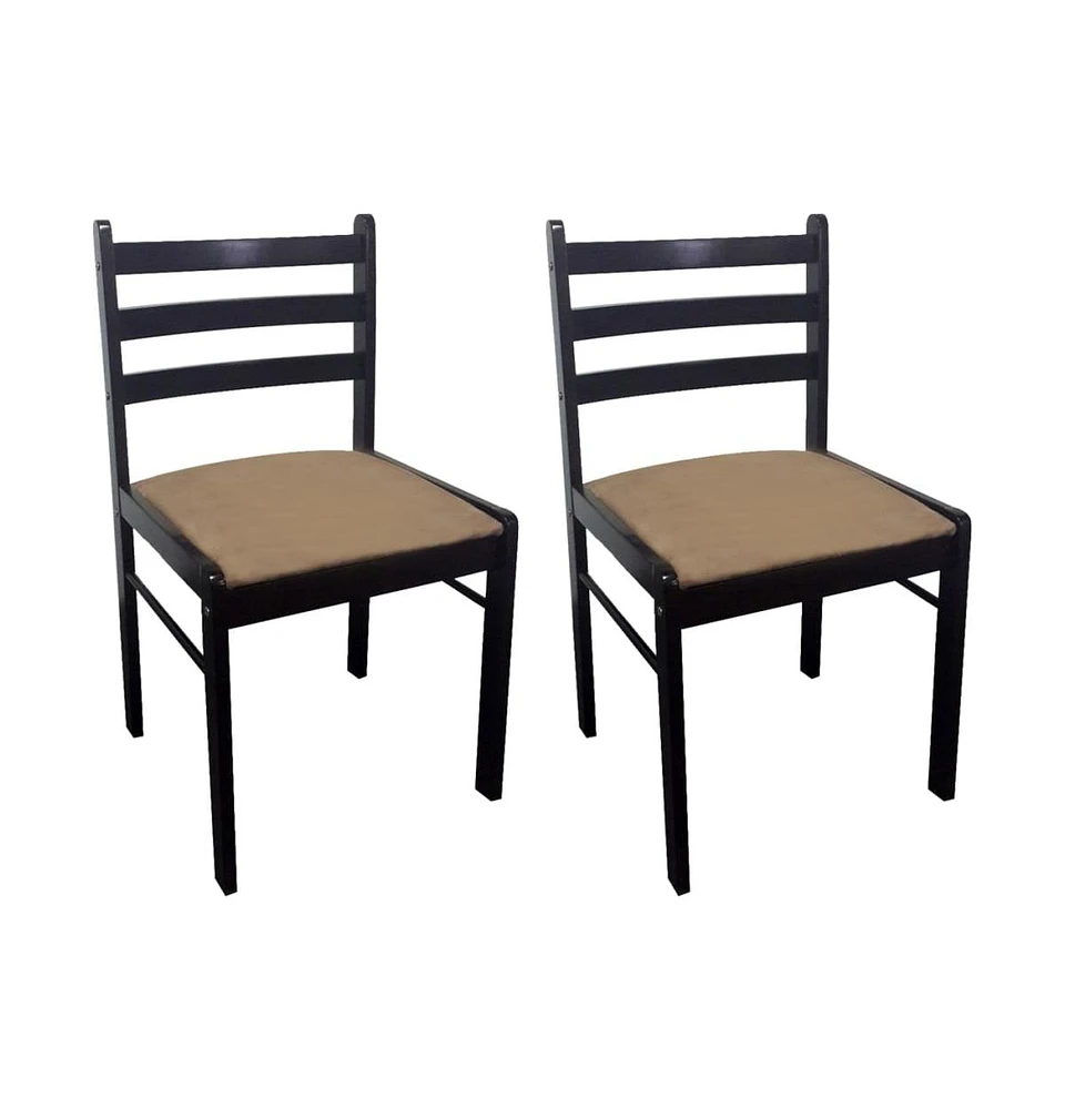 vidaXL Dining Chairs 2 pcs Solid Rubber Wood and Velvet