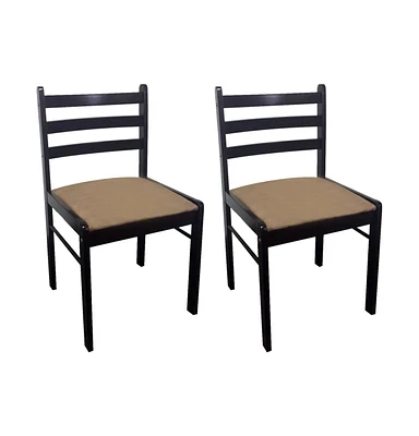 vidaXL Dining Chairs 2 pcs Brown Solid Rubber Wood and Velvet