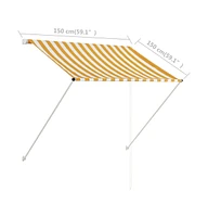 vidaXL Retractable Awning 59.1"x59.1" and White