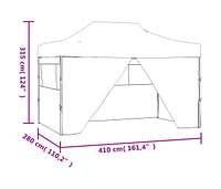 vidaXL Professional Folding Party Tent with 4 Sidewalls 9.8'x13.1' Steel Blue