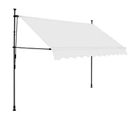 vidaXL Manual Retractable Awning with Led 118.1" Cream