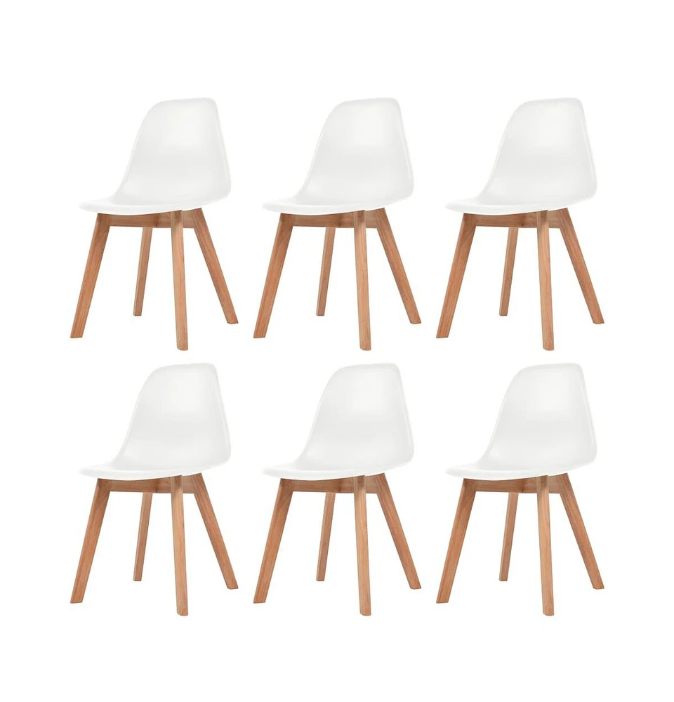 vidaXL Dining Chairs 6 pcs White Plastic