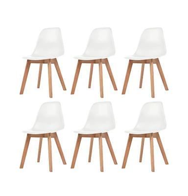 vidaXL Dining Chairs 6 pcs White Plastic