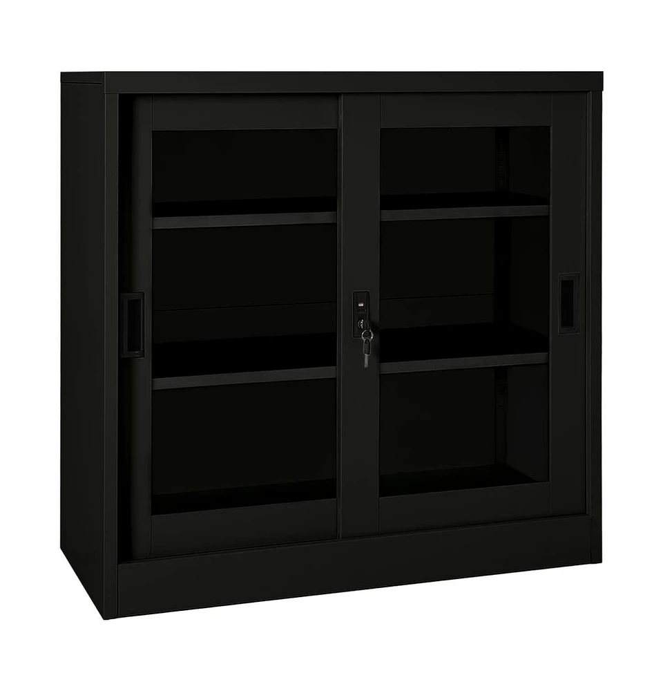 vidaXL Sliding Door Cabinet 35.4"x15.7"x35.4" Steel