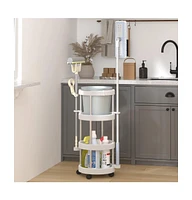 vidaXL Cleaning Trolley with Storage Basket Aluminum