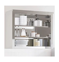 vidaXL Kitchen Wall Cabinet with Shelves Stainless Steel