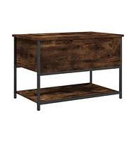 vidaXL Storage Bench Smoked Oak 27.6"x16.7"x18.5" Engineered Wood