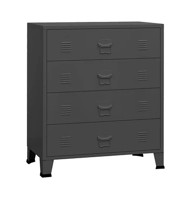 vidaXL Industrial Drawer Cabinet Anthracite 30.7"x15.7"x36.6" Metal