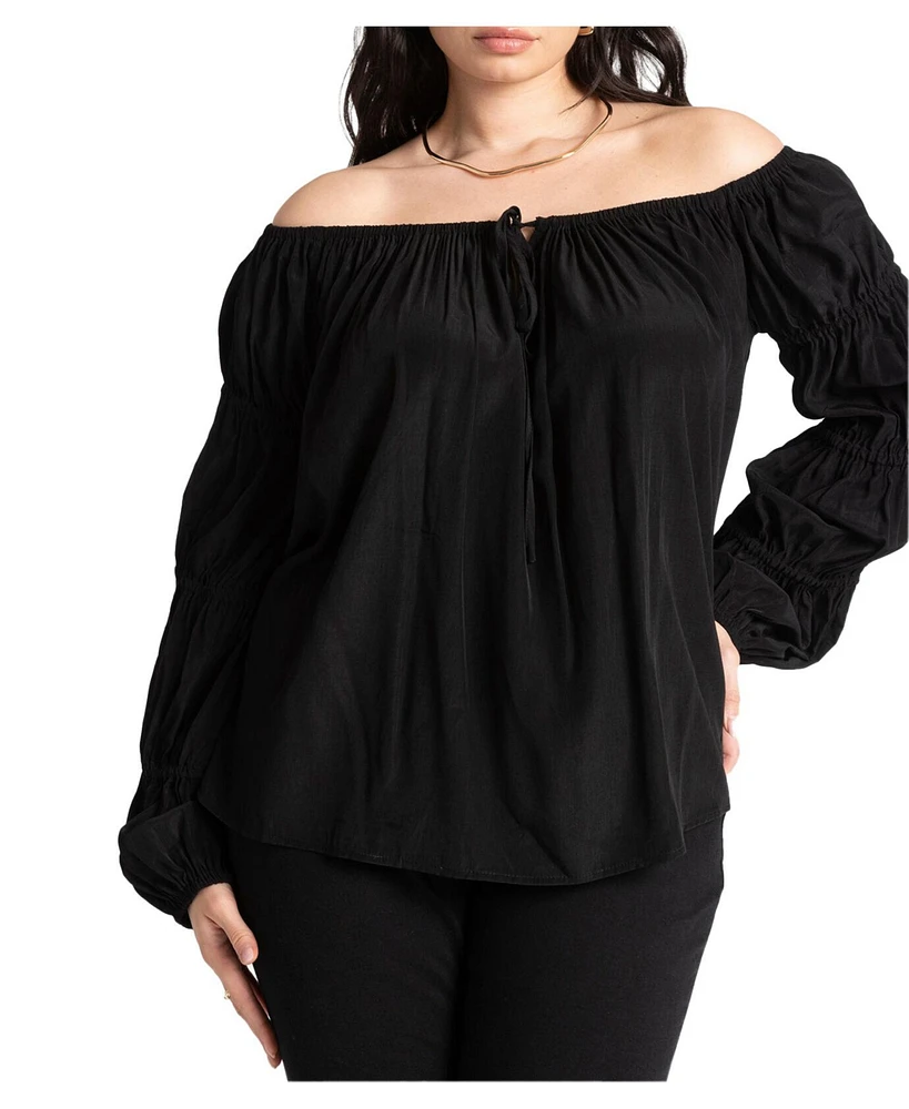 Eloquii Plus Off The Shoulder Detail Blouse