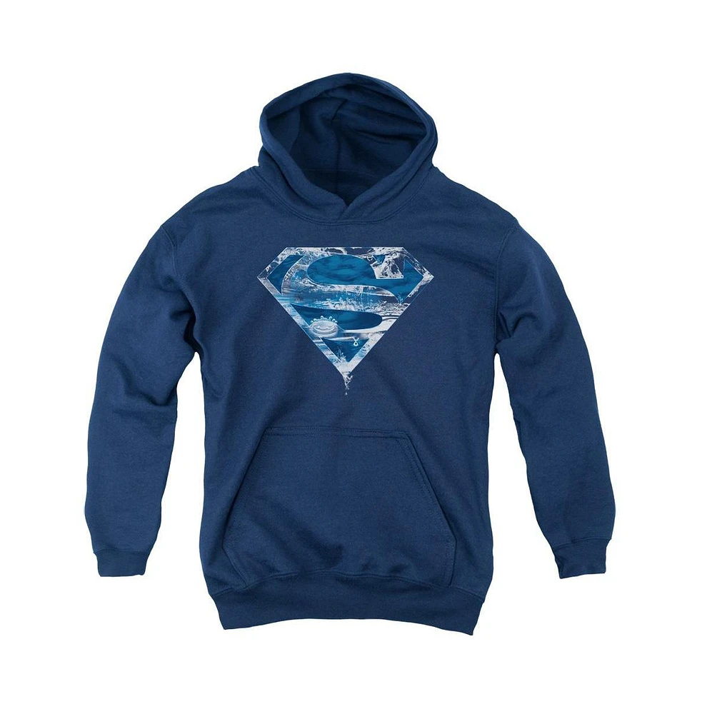 Superman Boys Youth Water Shield Pull Over Hoodie / Hooded Sweatshirt