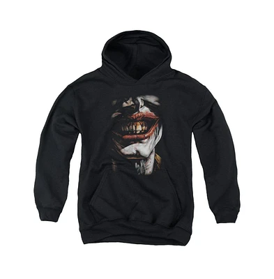 Batman Boys Youth Smile Of Evil Pull Over Hoodie / Hooded Sweatshirt