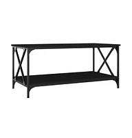 vidaXL Coffee Table Black 39.4"x19.7"x17.7" Engineered Wood and Iron