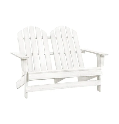 2-Seater Patio Adirondack Chair Solid Wood Fir White