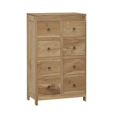 vidaXL Chest of Drawers 21.7"x11.8"x35.4" Solid Wood Teak