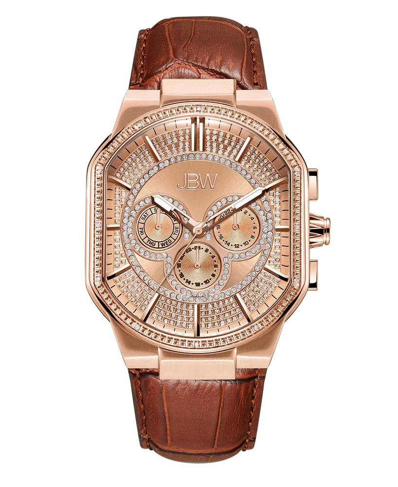 Jbw Men's Orion Diamond (1/8 ct.t.w.) 18K Rose Gold Plated Stainless Steel Watch