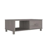 vidaXL Coffee Table Hamar Light Gray 39.4"x21.7"x13.8" Solid Wood Pine