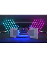 Streamdale Furniture Modern Grey/White Tv Console with Rgb Lights, 80"